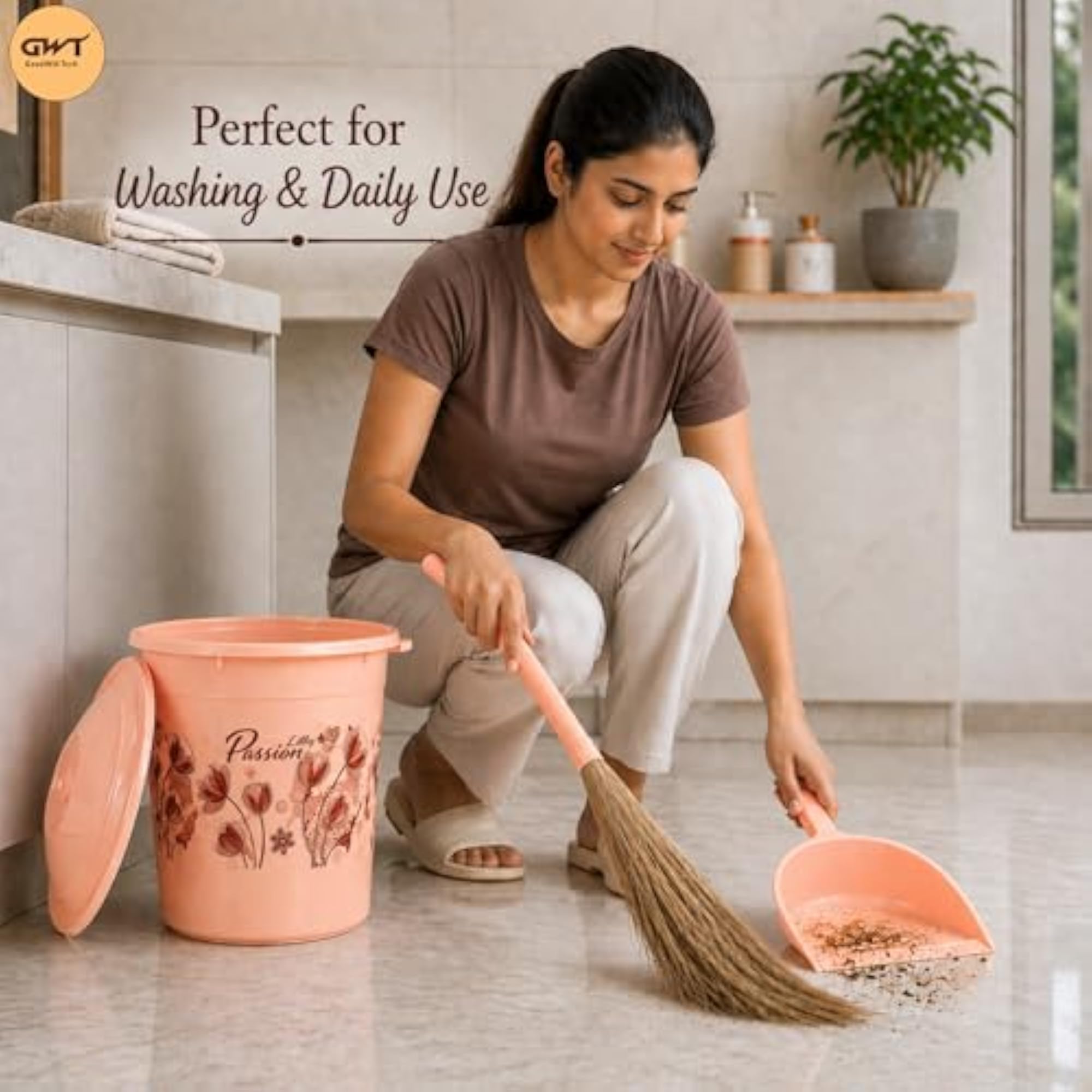 Heavy Duty Large Capacity Plastic Bathroom Set of 10 Pieces
